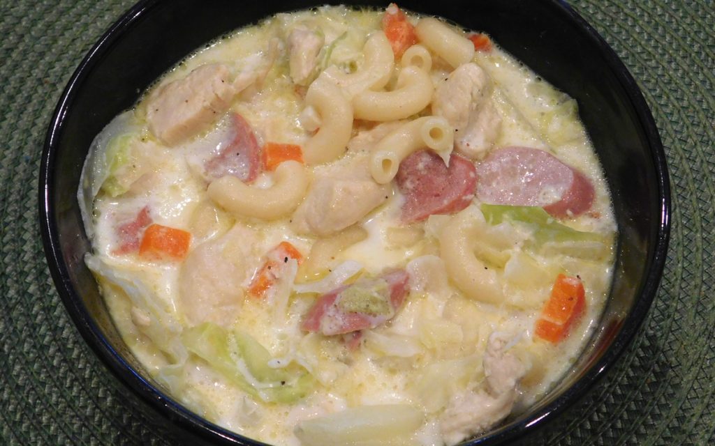 chicken macaroni soup recipe - chicken sopas the cooking pinay