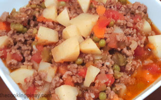 one pan ground beef and potatoes with tomato sauce