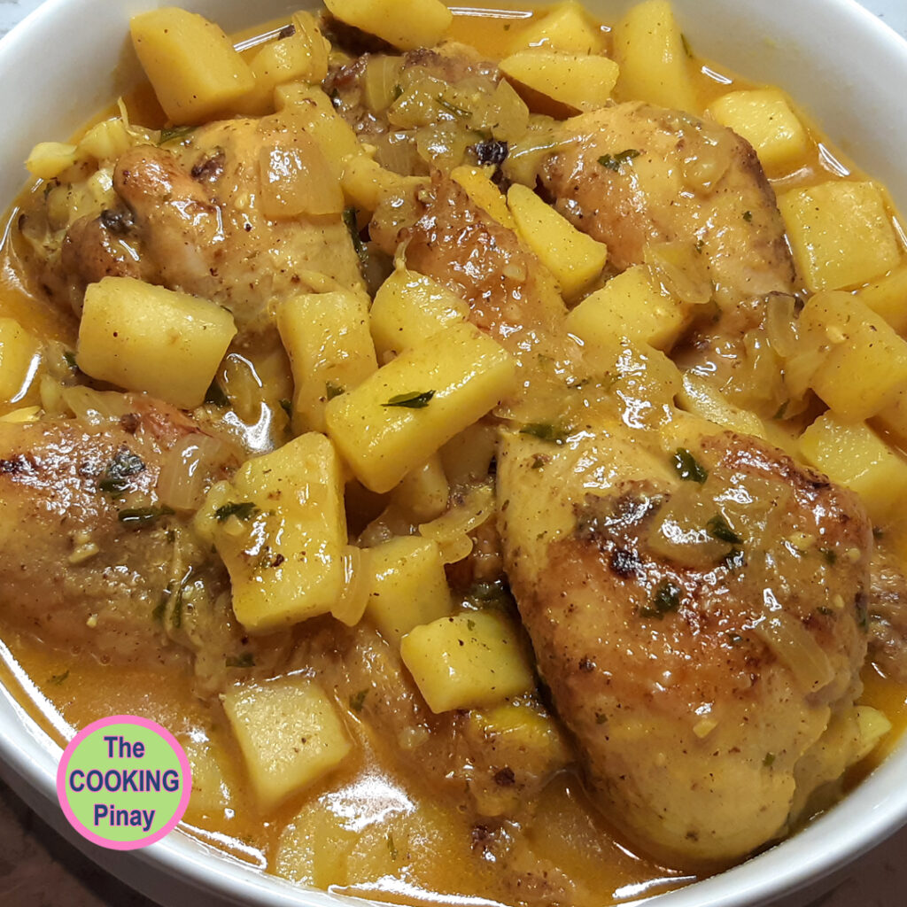 How to make chicken curry with coconut milk and potatoes.